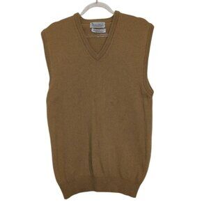 Bernhard Altmann Lambswool Sweater Vest Mens Size Small Beige Scottish V Neck